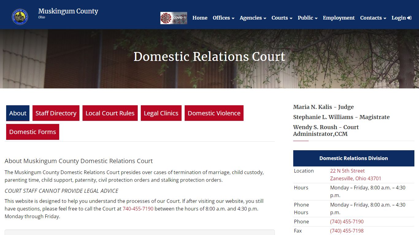 Muskingum County Domestic Relations Court - Ohio